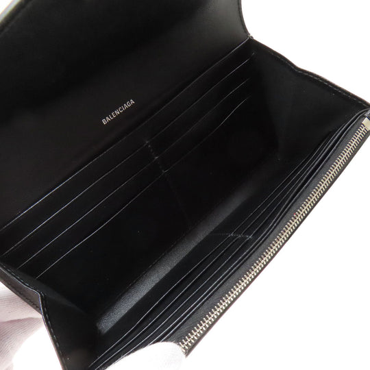 BALENCIAGA Long Wallet Purse 499207 Calfskin black Star motif Women Used Authentic