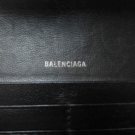 BALENCIAGA Long Wallet Purse 499207 Calfskin black Star motif Women Used Authentic