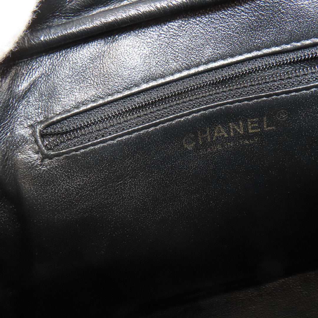 CHANEL Handbag Grained Calfskin Skin black ChainShoulder Matelasse Gold Metal Women Used Authentic