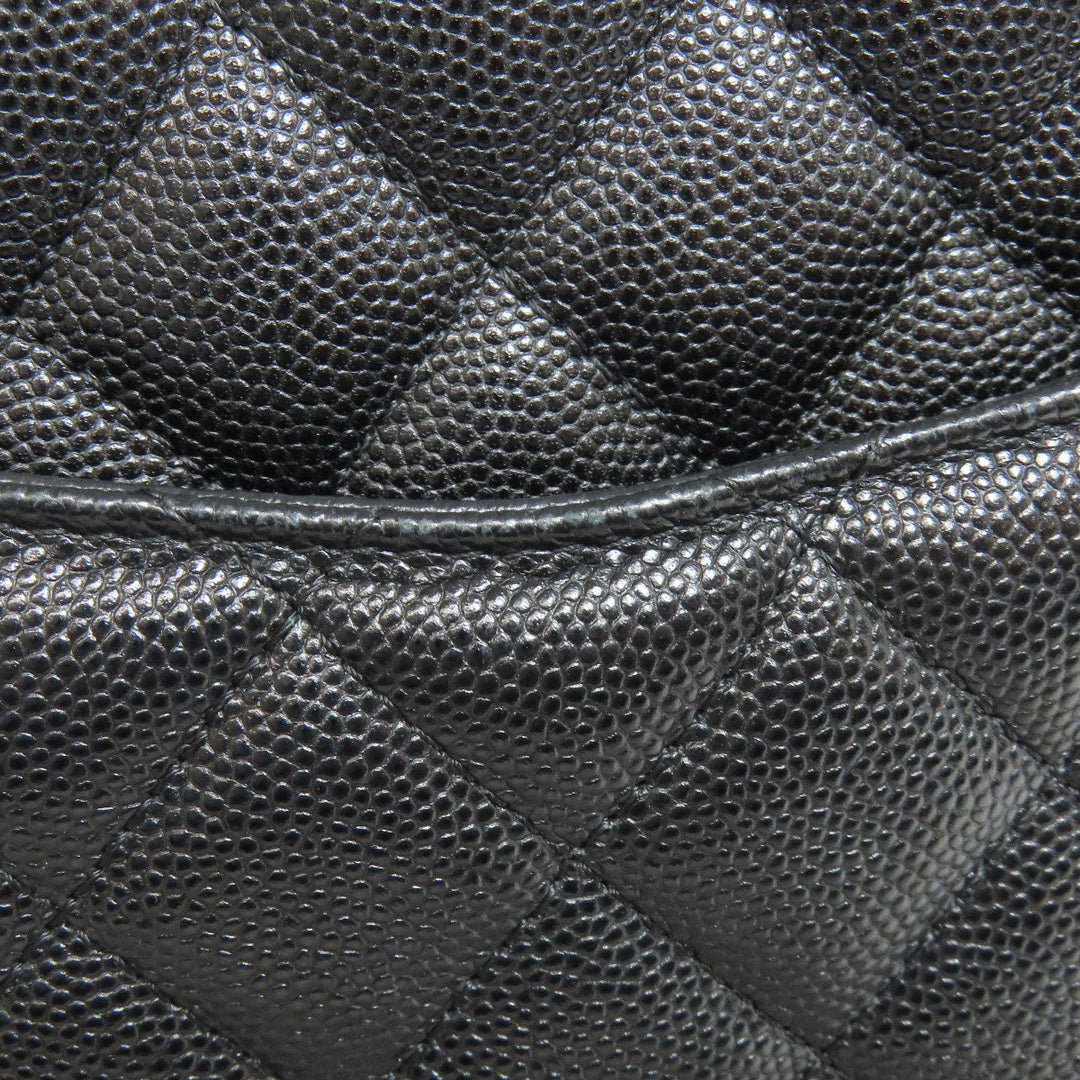 CHANEL Handbag Grained Calfskin Skin black ChainShoulder Matelasse Gold Metal Women Used Authentic