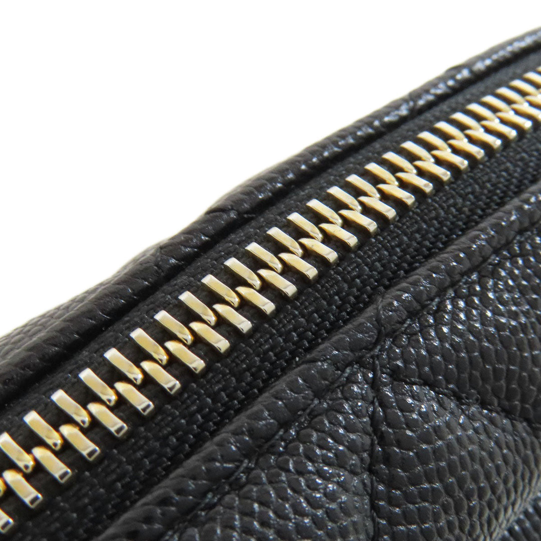 CHANEL Handbag Grained Calfskin Skin black ChainShoulder Matelasse Gold Metal Women Used Authentic