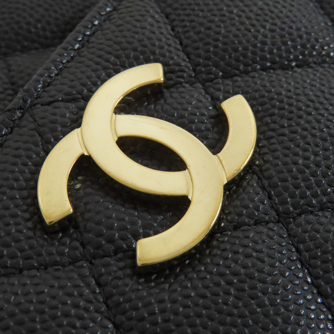CHANEL Handbag Grained Calfskin Skin black ChainShoulder Matelasse Gold Metal Women Used Authentic