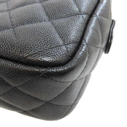 CHANEL Handbag Grained Calfskin Skin black ChainShoulder Matelasse Gold Metal Women Used Authentic