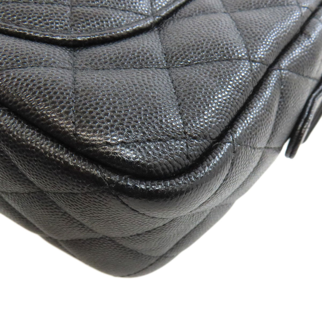 CHANEL Handbag Grained Calfskin Skin black ChainShoulder Matelasse Gold Metal Women Used Authentic