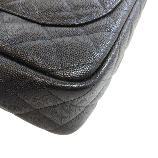 CHANEL Handbag Grained Calfskin Skin black ChainShoulder Matelasse Gold Metal Women Used Authentic