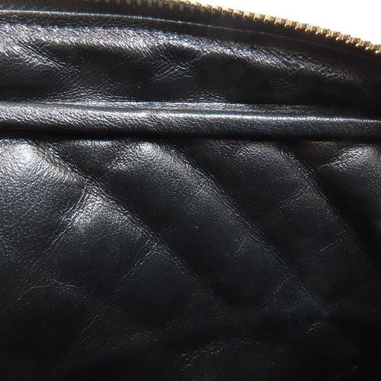 CHANEL Handbag Grained Calfskin Skin black ChainShoulder Matelasse Gold Metal Women Used Authentic