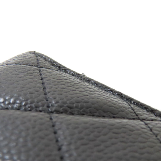 CHANEL Bifold Wallet Grained Calfskin Skin black Matelasse Gold Metal