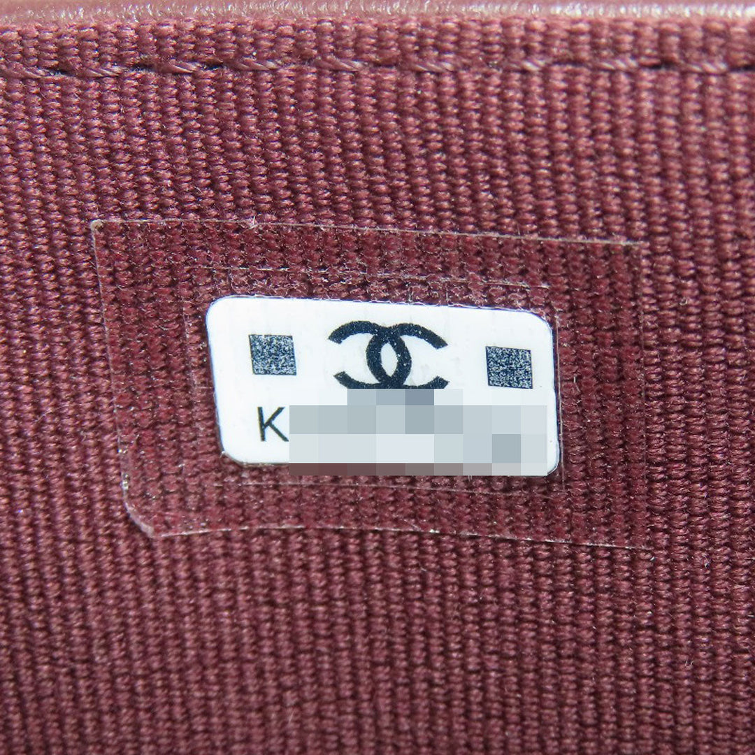 CHANEL Bifold Wallet Grained Calfskin Skin black Matelasse Gold Metal