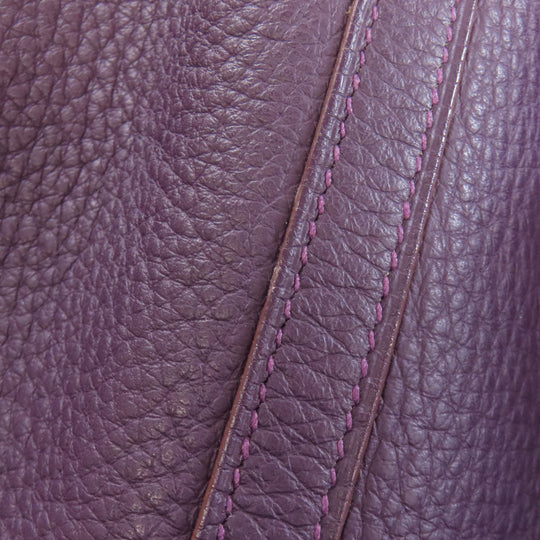 HERMES Handbag Taurillon Clemence purple Picotin Lock MM SilverMetal