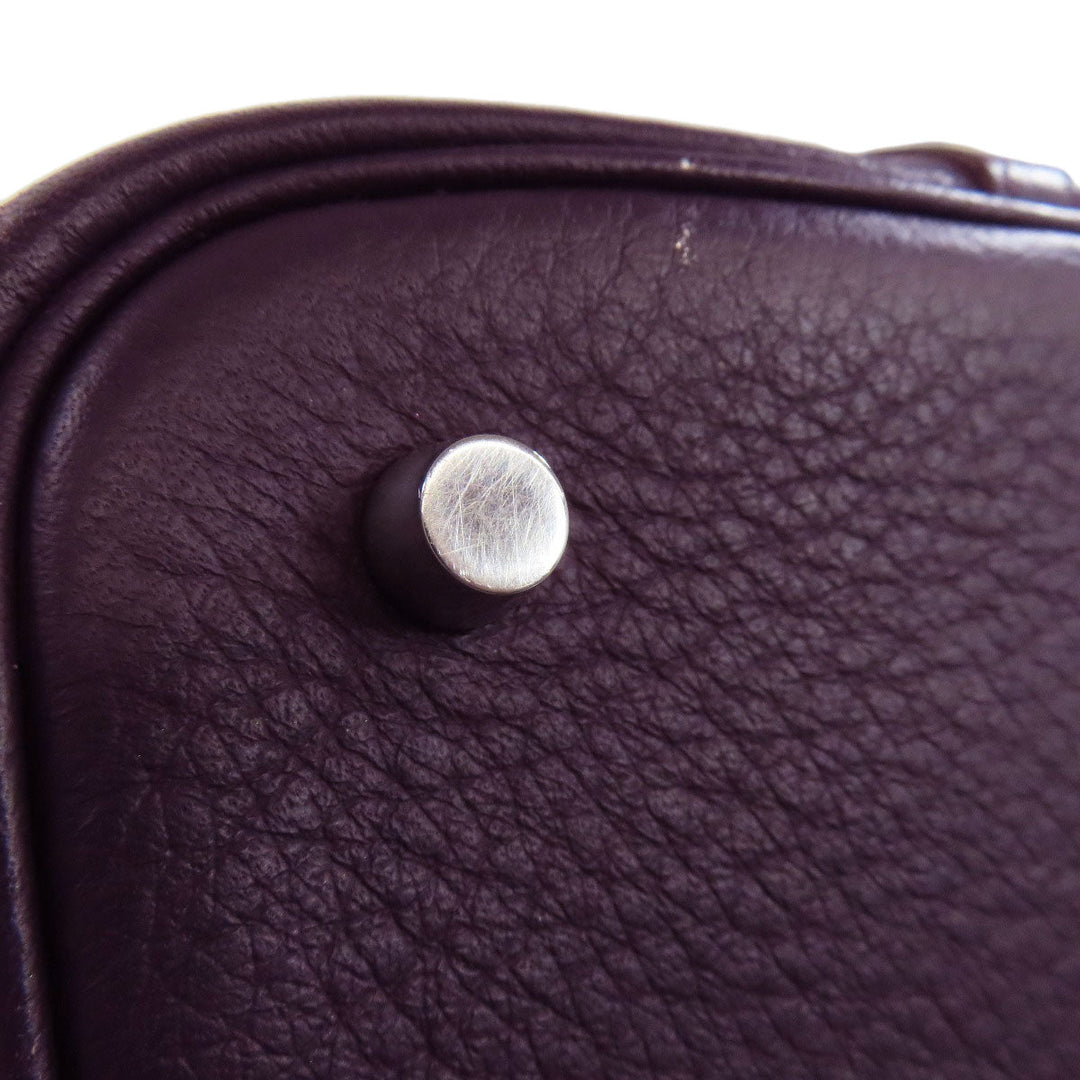 HERMES Handbag Taurillon Clemence purple Picotin Lock MM SilverMetal