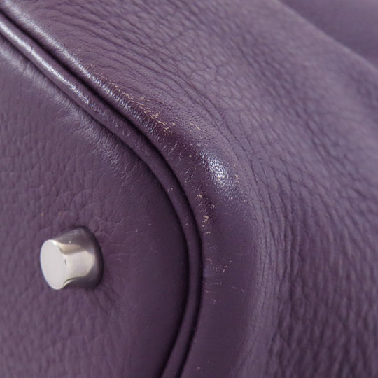 HERMES Handbag Taurillon Clemence purple Picotin Lock MM SilverMetal