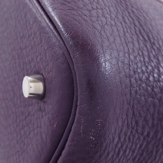 HERMES Handbag Taurillon Clemence purple Picotin Lock MM SilverMetal