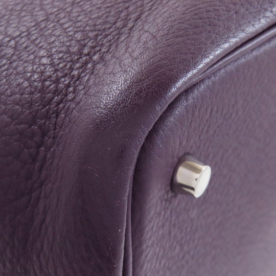 HERMES Handbag Taurillon Clemence purple Picotin Lock MM SilverMetal