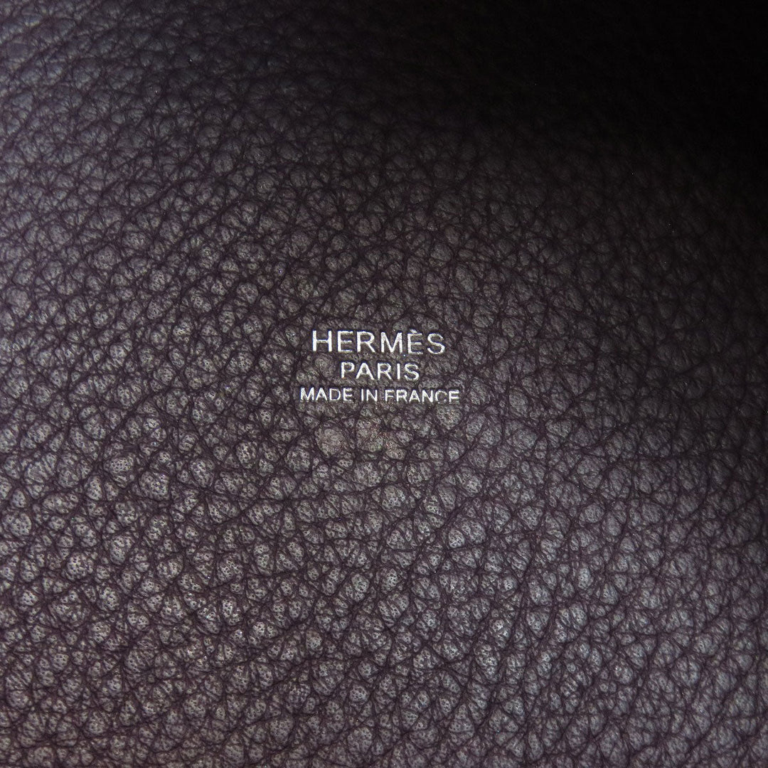 HERMES Handbag Taurillon Clemence purple Picotin Lock MM SilverMetal