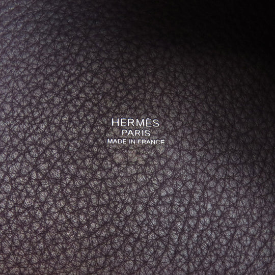 HERMES Handbag Taurillon Clemence purple Picotin Lock MM SilverMetal