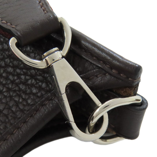 HERMES Shoulder Bag Taurillon Clemence Brown Evelyn TPM SilverMetal Women Used Authentic
