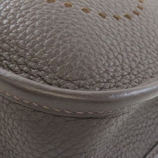 HERMES Shoulder Bag Taurillon Clemence Brown Evelyn TPM SilverMetal Women Used Authentic