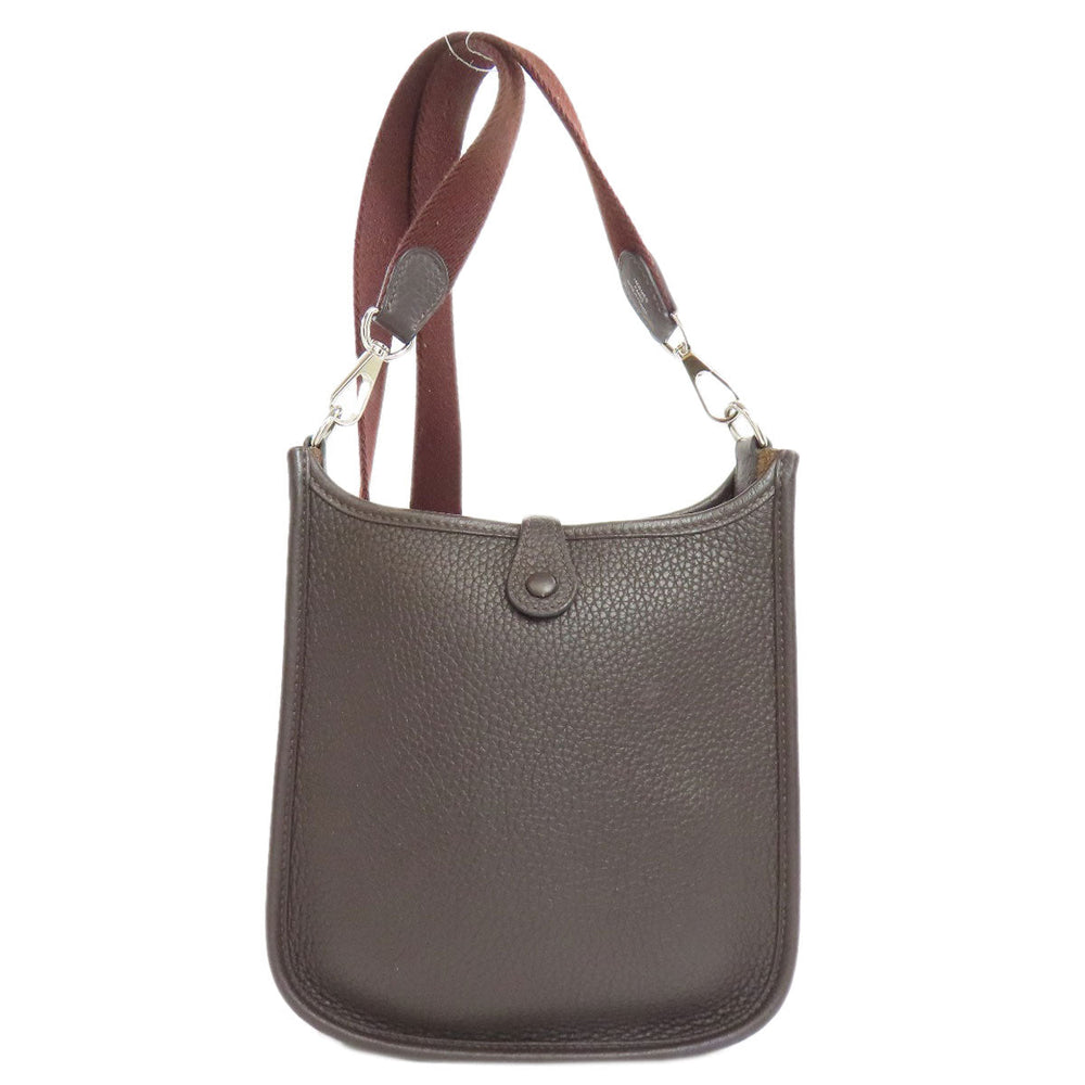 HERMES Shoulder Bag Taurillon Clemence Brown Evelyn TPM SilverMetal Women Used Authentic