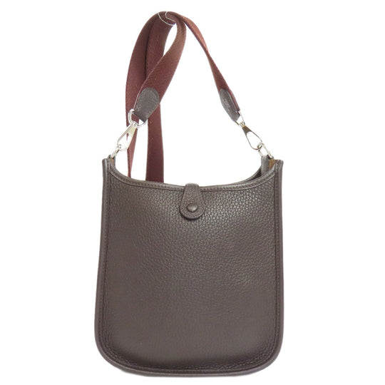 HERMES Shoulder Bag Taurillon Clemence Brown Evelyn TPM SilverMetal Women Used Authentic