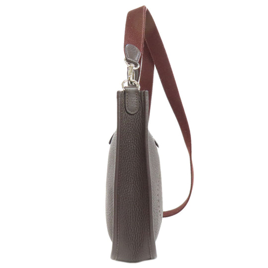 HERMES Shoulder Bag Taurillon Clemence Brown Evelyn TPM SilverMetal Women Used Authentic