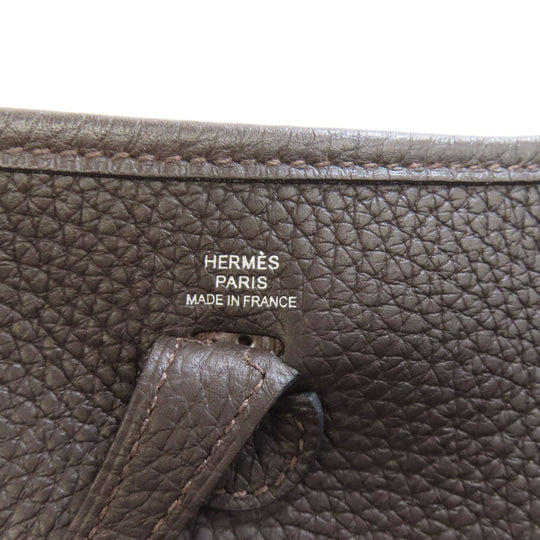 HERMES Shoulder Bag Taurillon Clemence Brown Evelyn TPM SilverMetal Women Used Authentic