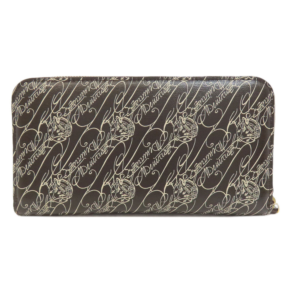 Berluti Long Wallet Purse PVC Brown calligraphy mens Used Authentic