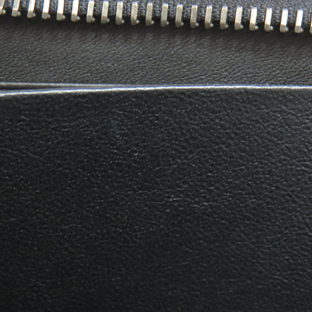 BOTTEGAVENETA Long Wallet Purse leather black INTRECCIATO Women Used Authentic