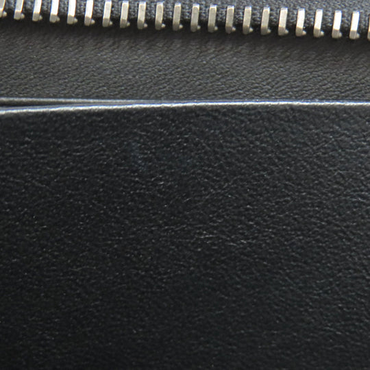 BOTTEGAVENETA Long Wallet Purse leather black INTRECCIATO Women Used Authentic