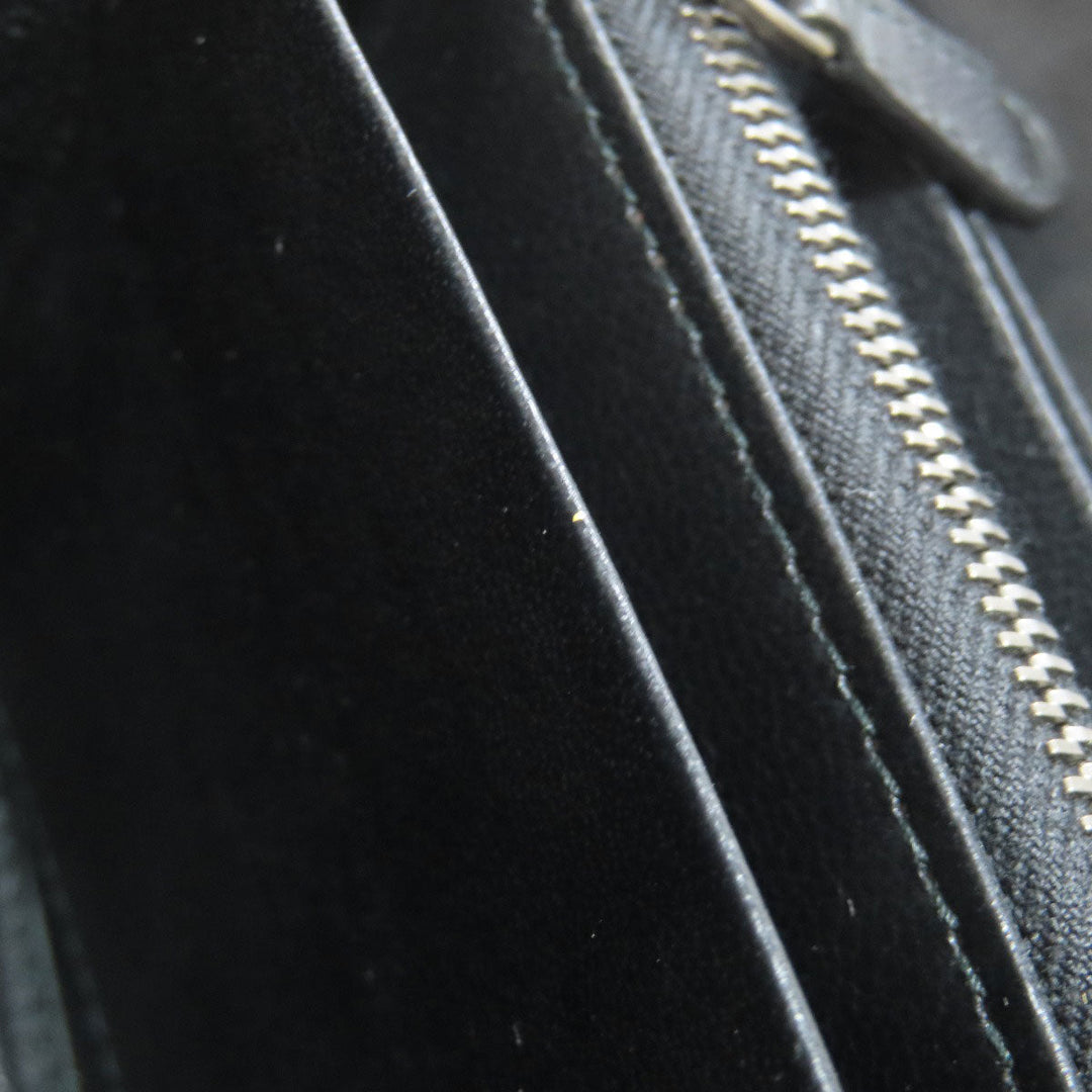 BOTTEGAVENETA Long Wallet Purse leather black INTRECCIATO Women Used Authentic