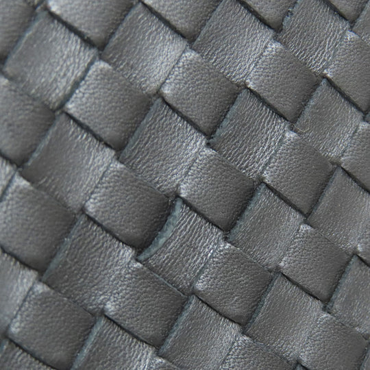 BOTTEGAVENETA Long Wallet Purse leather black INTRECCIATO Women Used Authentic