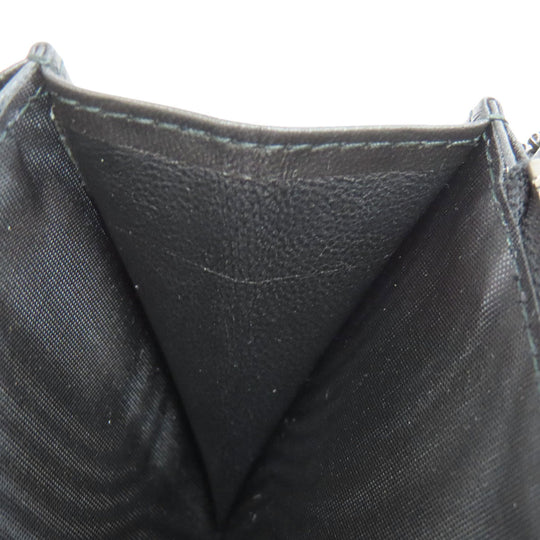 BOTTEGAVENETA Long Wallet Purse leather black INTRECCIATO Women Used Authentic