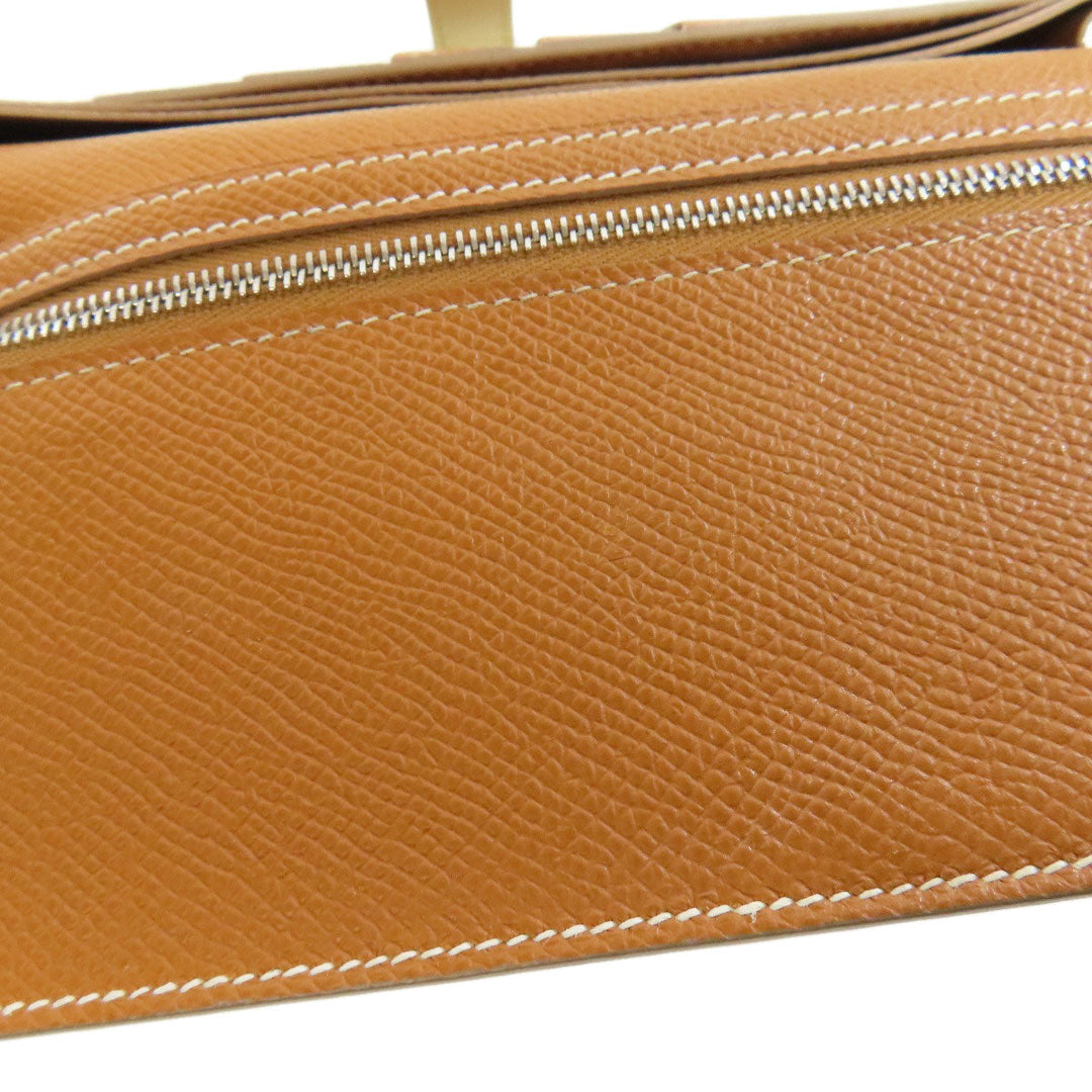HERMES Long Wallet Purse Epsom white Bearn Soufflet Verso SilverMetal Women Used Authentic