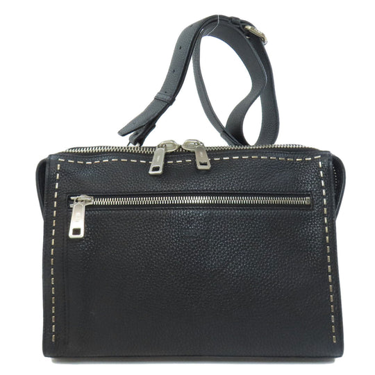 FENDI Shoulder Bag Calfskin black Selleria Messenger