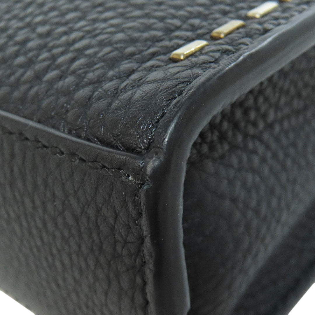 FENDI Shoulder Bag Calfskin black Selleria Messenger