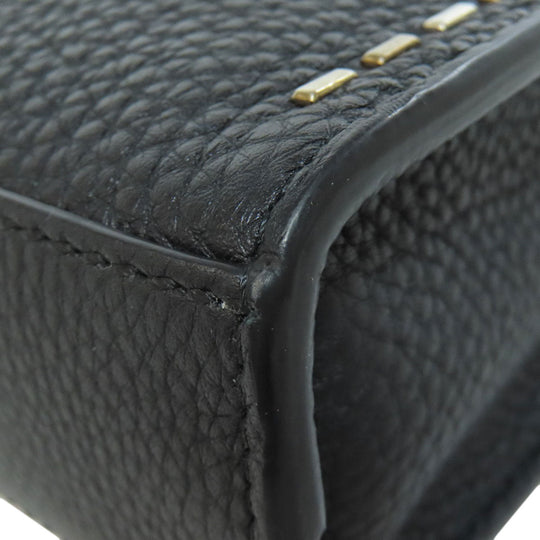 FENDI Shoulder Bag Calfskin black Selleria Messenger