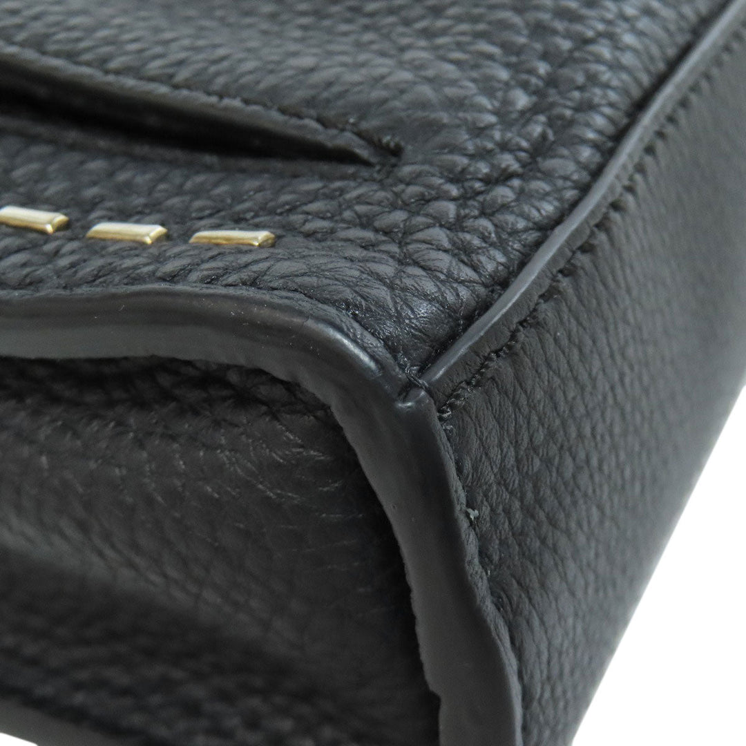 FENDI Shoulder Bag Calfskin black Selleria Messenger