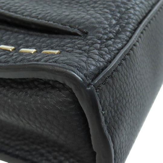 FENDI Shoulder Bag Calfskin black Selleria Messenger