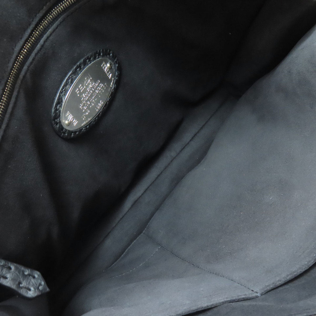 FENDI Shoulder Bag Calfskin black Selleria Messenger
