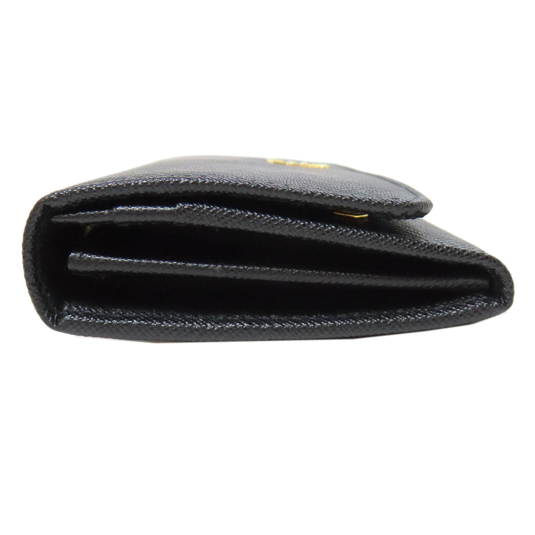 PRADA Long Wallet Purse 1MH132 Safiano black logo Women Used Authentic
