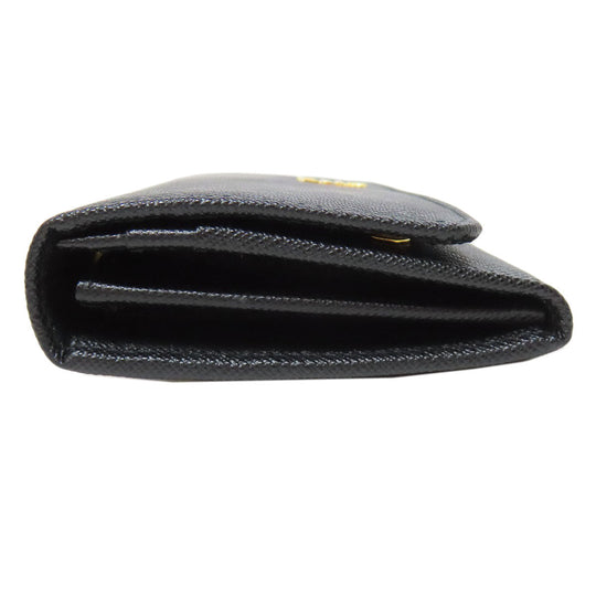 PRADA Long Wallet Purse 1MH132 Safiano black logo Women Used Authentic