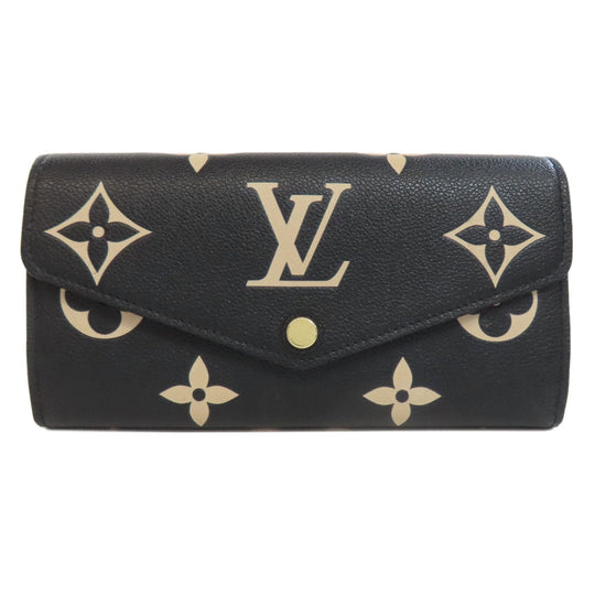LOUIS VUITTON Long Wallet Purse M80496 Ann Platt black Portefeuille Sara Women Used Authentic