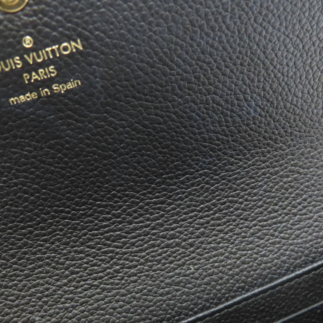 LOUIS VUITTON Long Wallet Purse M80496 Ann Platt black Portefeuille Sara Women Used Authentic