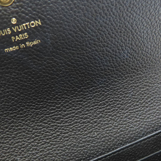 LOUIS VUITTON Long Wallet Purse M80496 Ann Platt black Portefeuille Sara Women Used Authentic