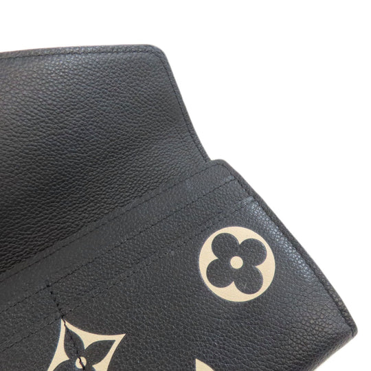 LOUIS VUITTON Long Wallet Purse M80496 Ann Platt black Portefeuille Sara Women Used Authentic