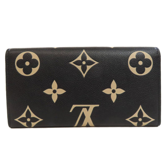 LOUIS VUITTON Long Wallet Purse M80496 Ann Platt black Portefeuille Sara Women Used Authentic