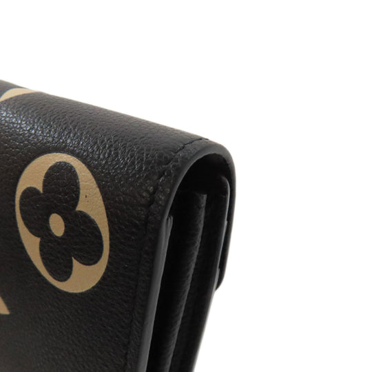 LOUIS VUITTON Long Wallet Purse M80496 Ann Platt black Portefeuille Sara Women Used Authentic