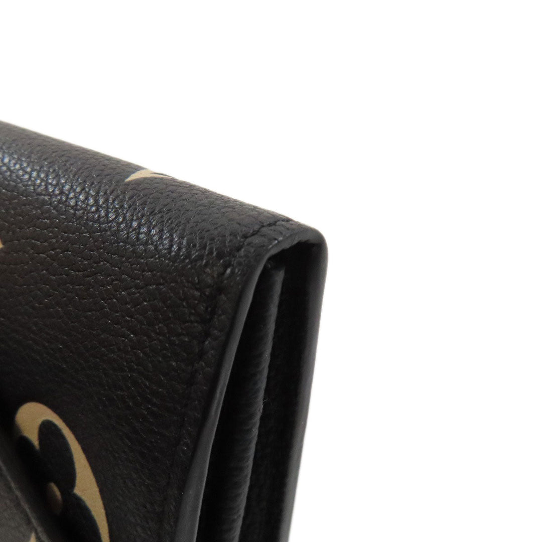 LOUIS VUITTON Long Wallet Purse M80496 Ann Platt black Portefeuille Sara Women Used Authentic