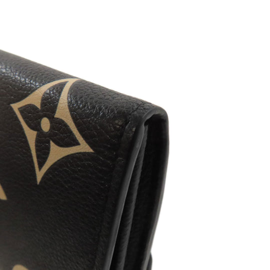 LOUIS VUITTON Long Wallet Purse M80496 Ann Platt black Portefeuille Sara Women Used Authentic