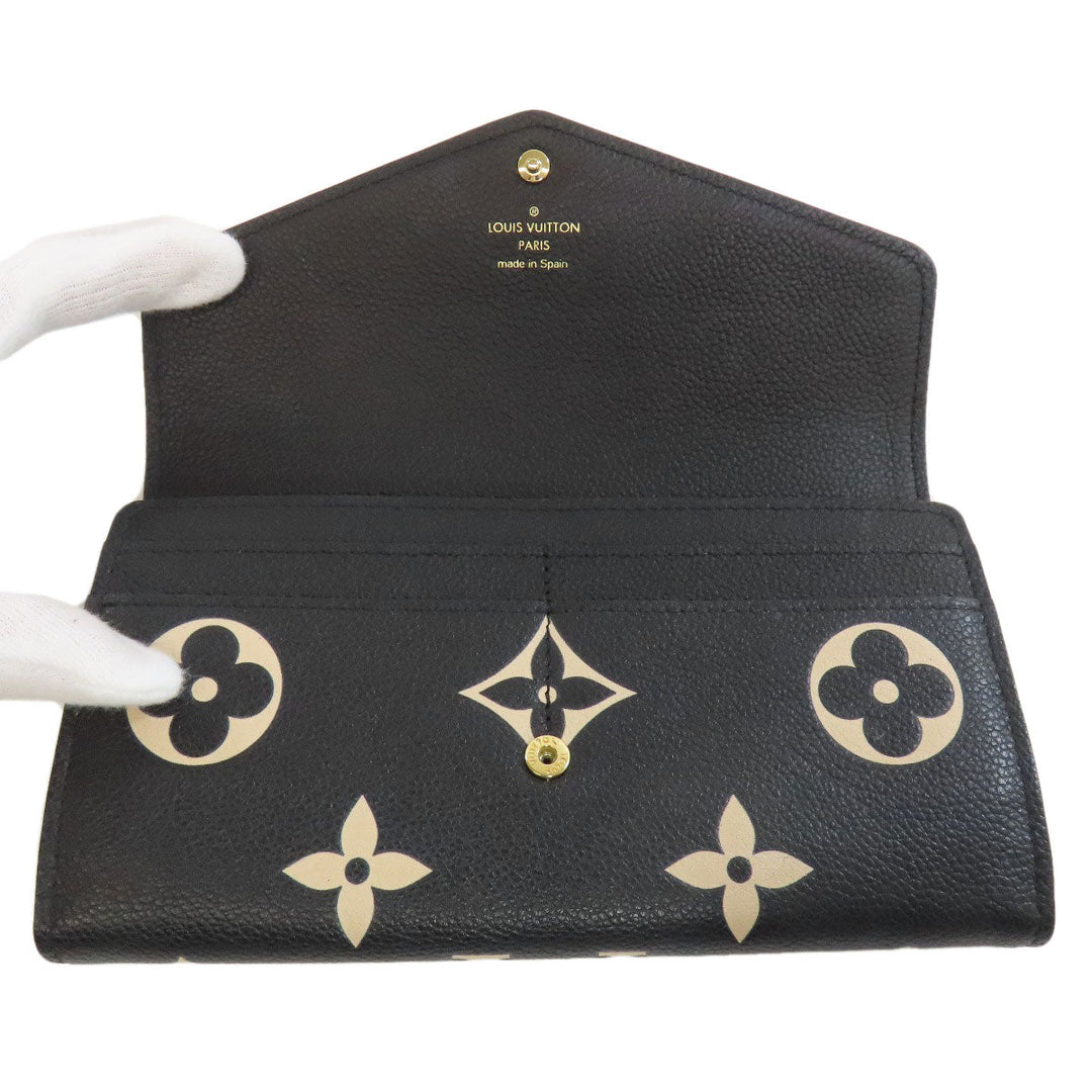 LOUIS VUITTON Long Wallet Purse M80496 Ann Platt black Portefeuille Sara Women Used Authentic