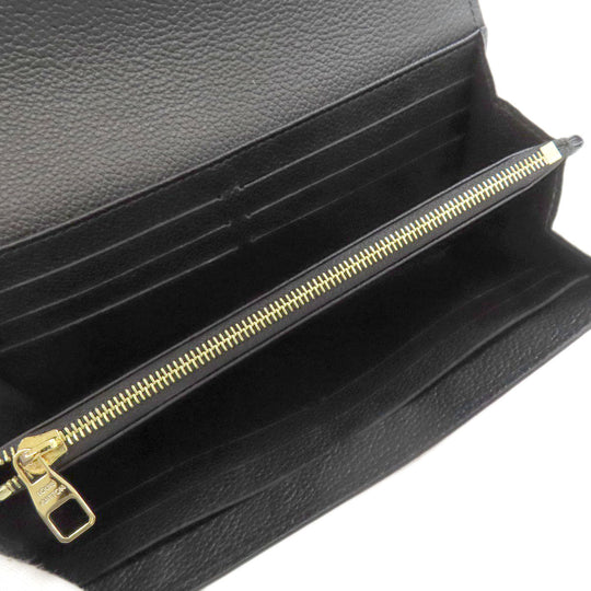 LOUIS VUITTON Long Wallet Purse M80496 Ann Platt black Portefeuille Sara Women Used Authentic